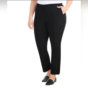 New! Hilary Radley Black Tummy Control Pull On Pants Women's Size 8 Cropped